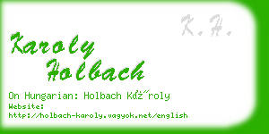 karoly holbach business card